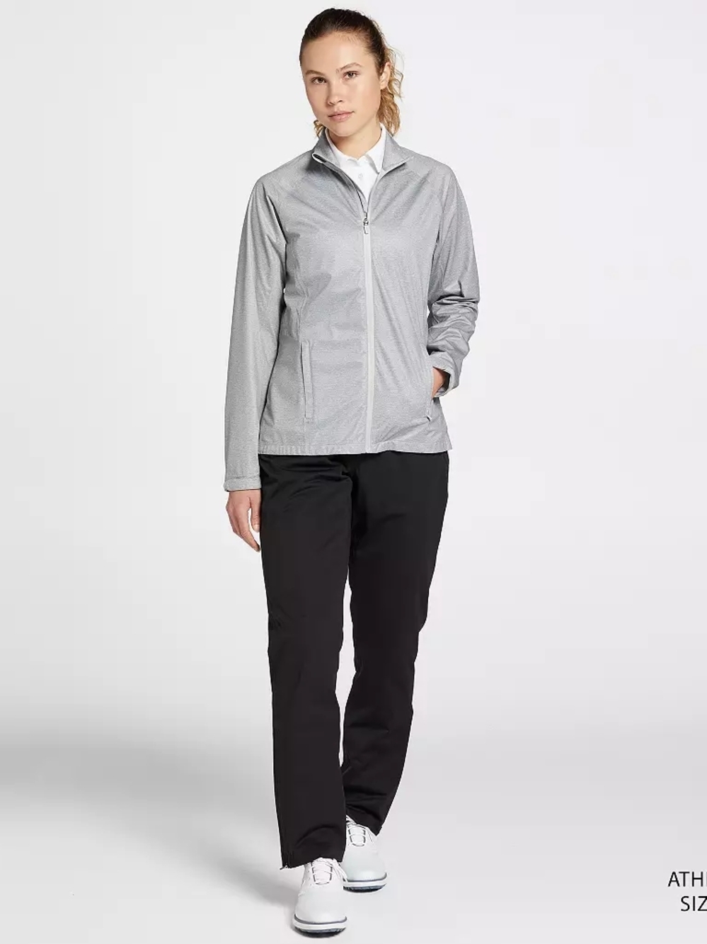Walter Hagen P11 Light Gray Zip-Up Women's Rain Jacket Size Large - Picture 2 of 9